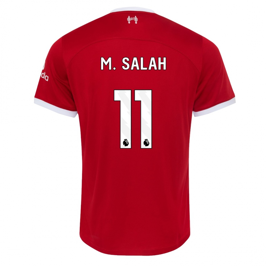 Męski Mohamed Salah #11 Czerwony Domowa Koszulka 2023/24 Koszulki Klubowe