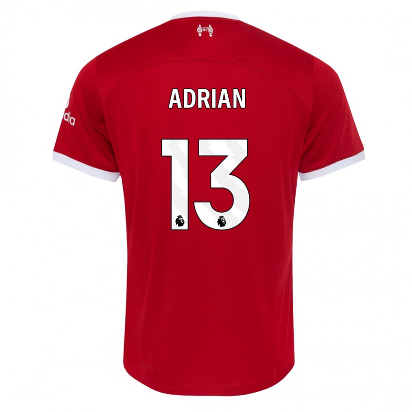 Męski Adrian #13 Czerwony Domowa Koszulka 2023/24 Koszulki Klubowe
