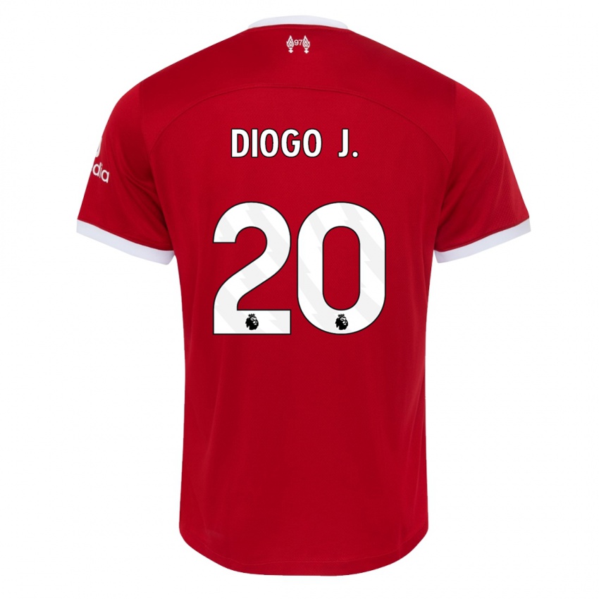 Męski Diogo Jota #20 Czerwony Domowa Koszulka 2023/24 Koszulki Klubowe