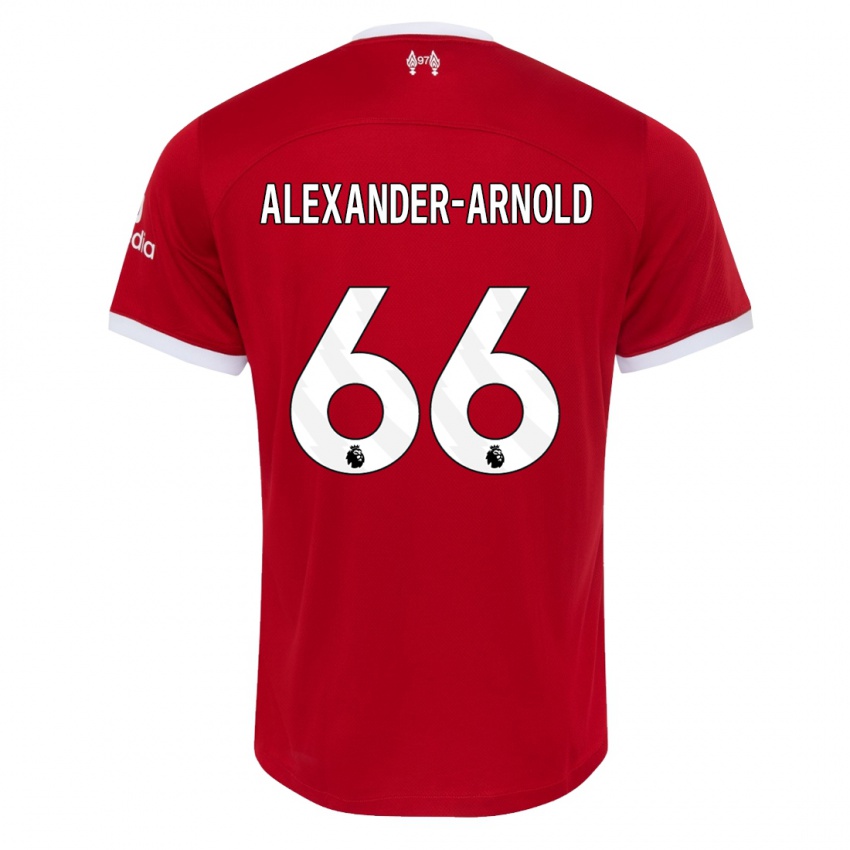 Męski Trent Alexander-Arnold #66 Czerwony Domowa Koszulka 2023/24 Koszulki Klubowe