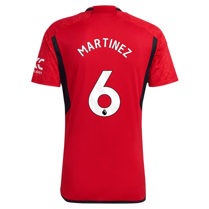 Męski Lisandro Martinez #6 Czerwony Domowa Koszulka 2023/24 Koszulki Klubowe