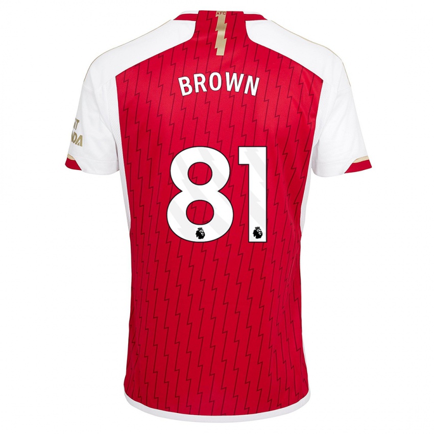 Męski Luis Brown #81 Czerwony Domowa Koszulka 2023/24 Koszulki Klubowe