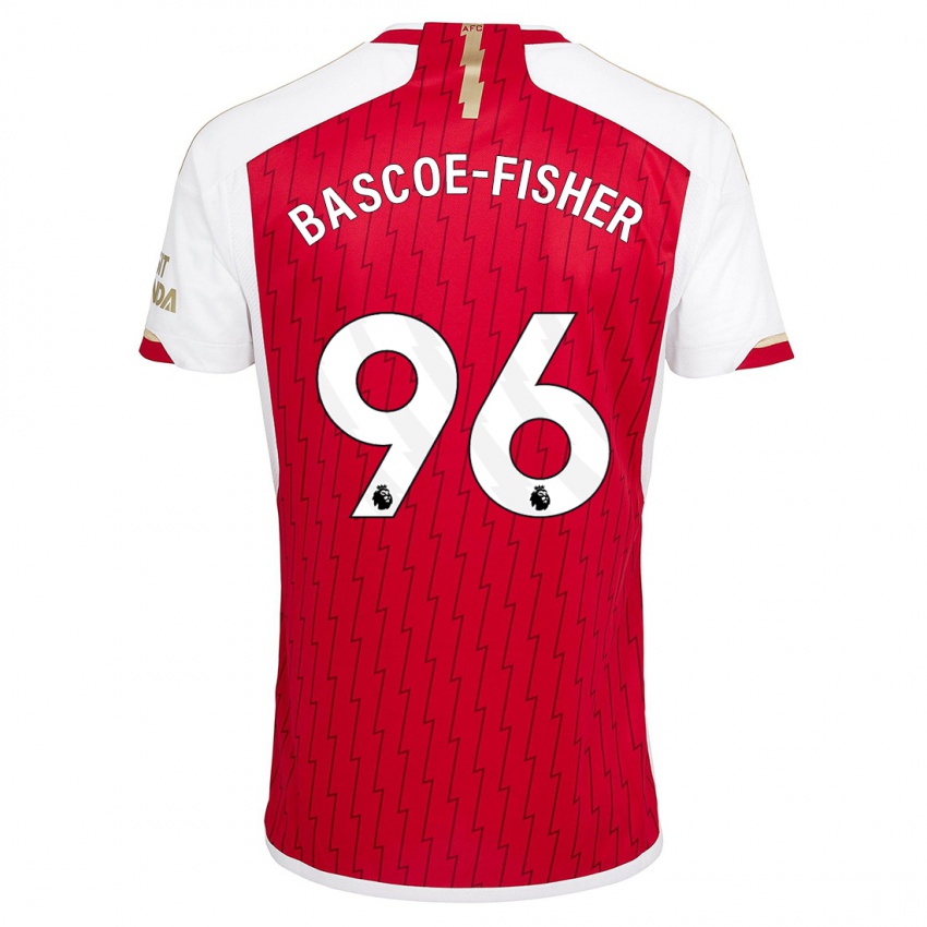 Męski Jakai Bascoe-Fisher #96 Czerwony Domowa Koszulka 2023/24 Koszulki Klubowe