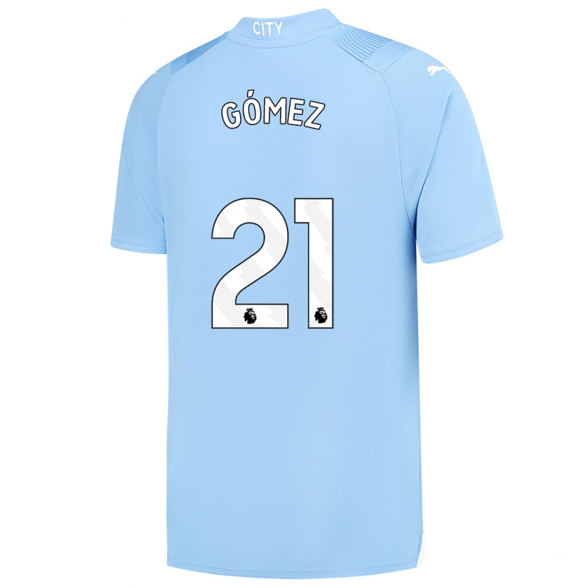 Męski Sergio Gómez #21 Jasny Niebieski Domowa Koszulka 2023/24 Koszulki Klubowe