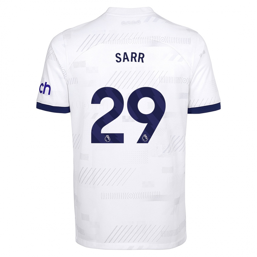 Męski Pape Matar Sarr #29 Biały Domowa Koszulka 2023/24 Koszulki Klubowe