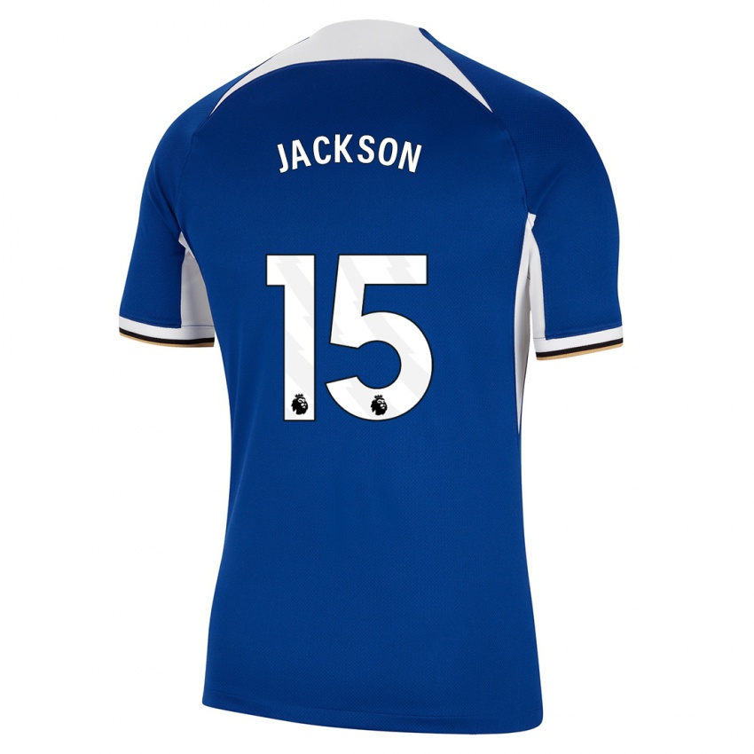 Męski Nicolas Jackson #15 Niebieski Domowa Koszulka 2023/24 Koszulki Klubowe
