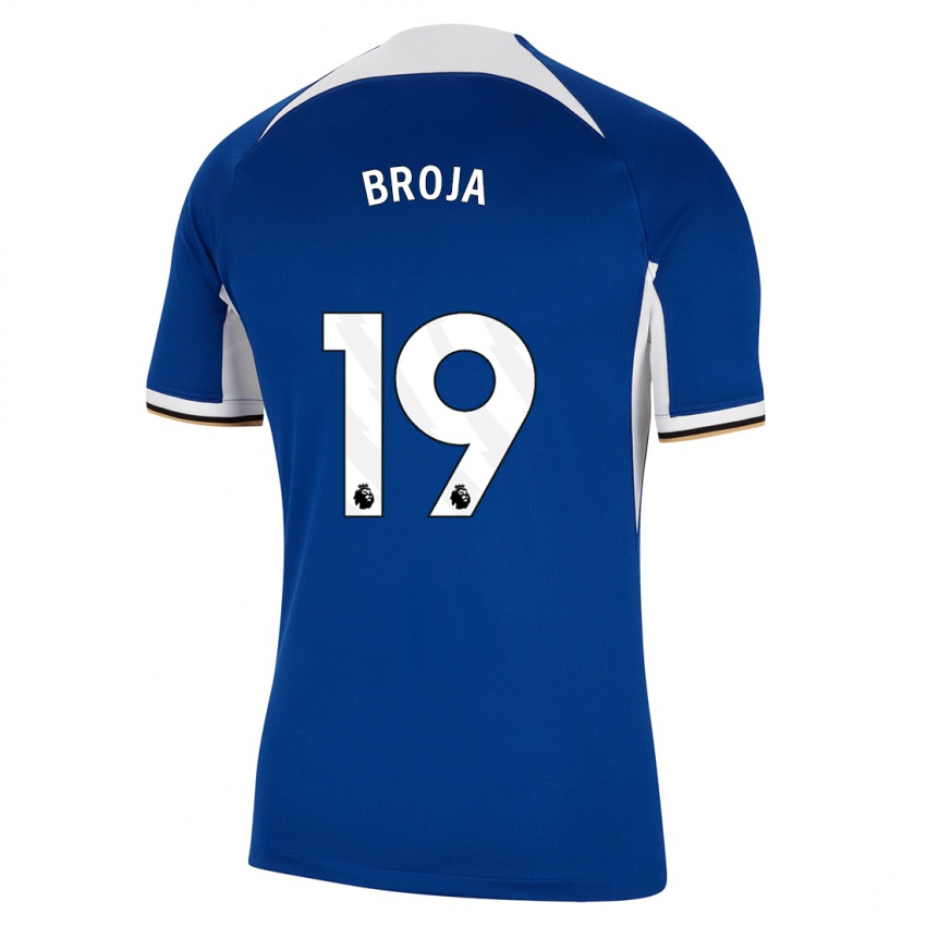 Męski Armando Broja #19 Niebieski Domowa Koszulka 2023/24 Koszulki Klubowe