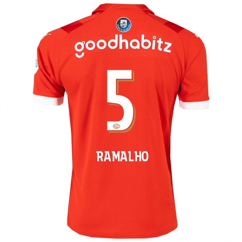 Męski Andre Ramalho #5 Czerwony Domowa Koszulka 2023/24 Koszulki Klubowe