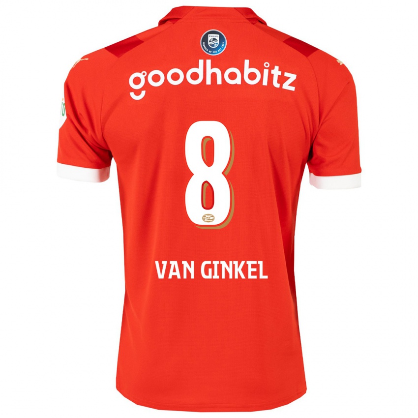 Męski Marco Van Ginkel #8 Czerwony Domowa Koszulka 2023/24 Koszulki Klubowe