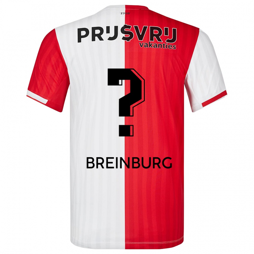 Męski Rainey Breinburg #0 Czerwony Biały Domowa Koszulka 2023/24 Koszulki Klubowe