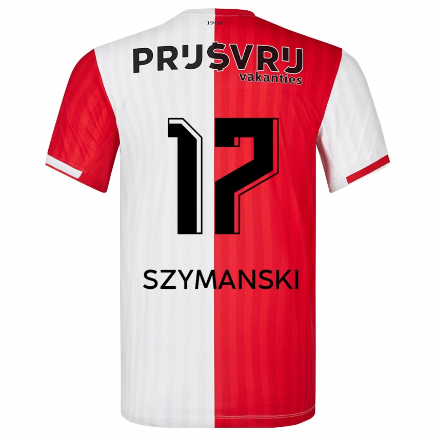 Męski Sebastian Szymanski #17 Czerwony Biały Domowa Koszulka 2023/24 Koszulki Klubowe