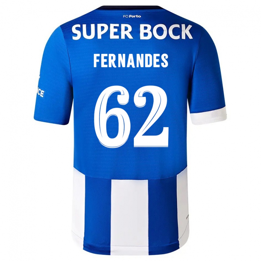 Męski Rodrigo Fernandes #62 Niebiesko Biały Domowa Koszulka 2023/24 Koszulki Klubowe