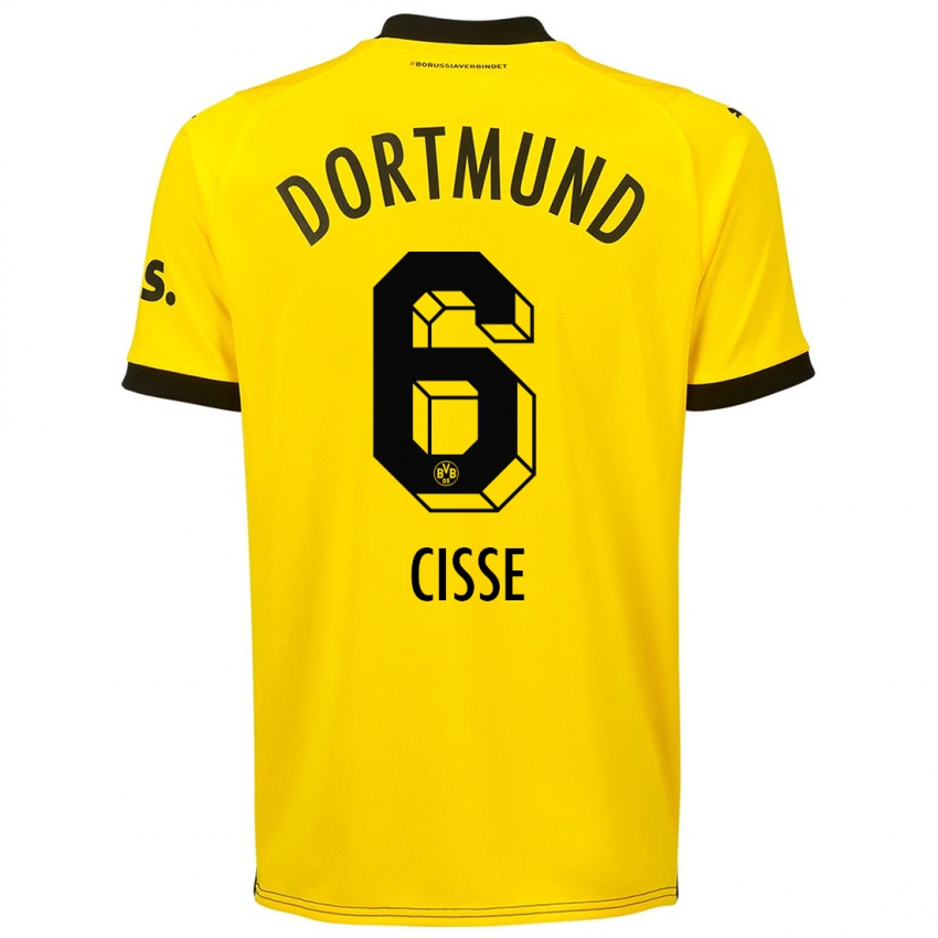 Męski Faroukou Cisse #6 Żółty Domowa Koszulka 2023/24 Koszulki Klubowe