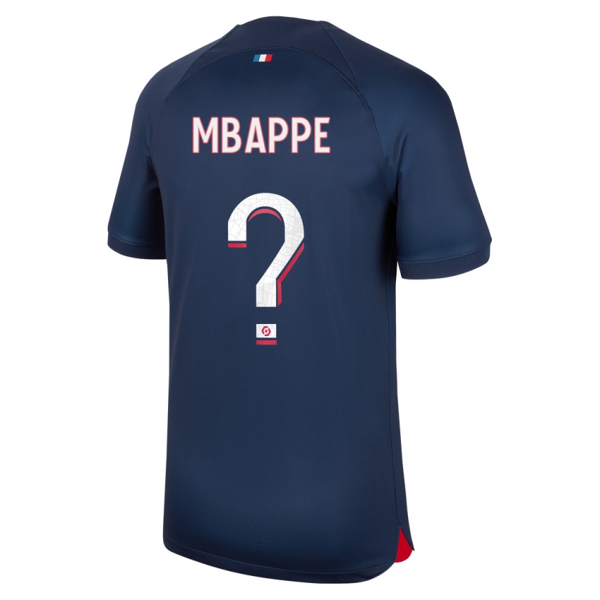Męski Ethan Mbappe #0 Niebieski Czerwony Domowa Koszulka 2023/24 Koszulki Klubowe