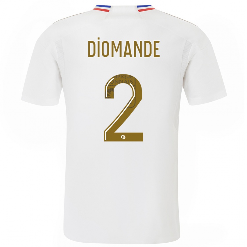 Męski Sinaly Diomande #2 Biały Domowa Koszulka 2023/24 Koszulki Klubowe