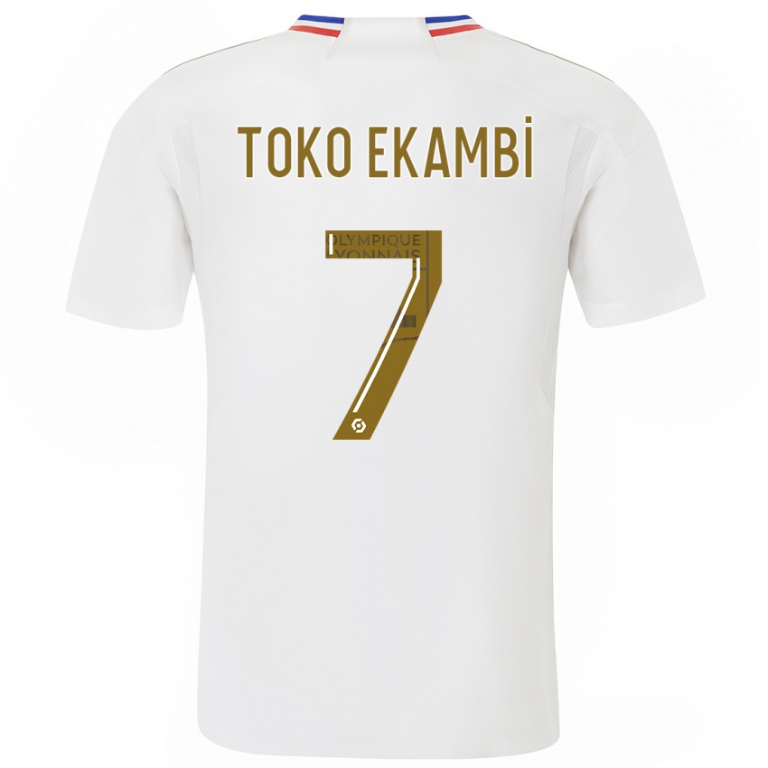 Męski Karl Toko Ekambi #7 Biały Domowa Koszulka 2023/24 Koszulki Klubowe