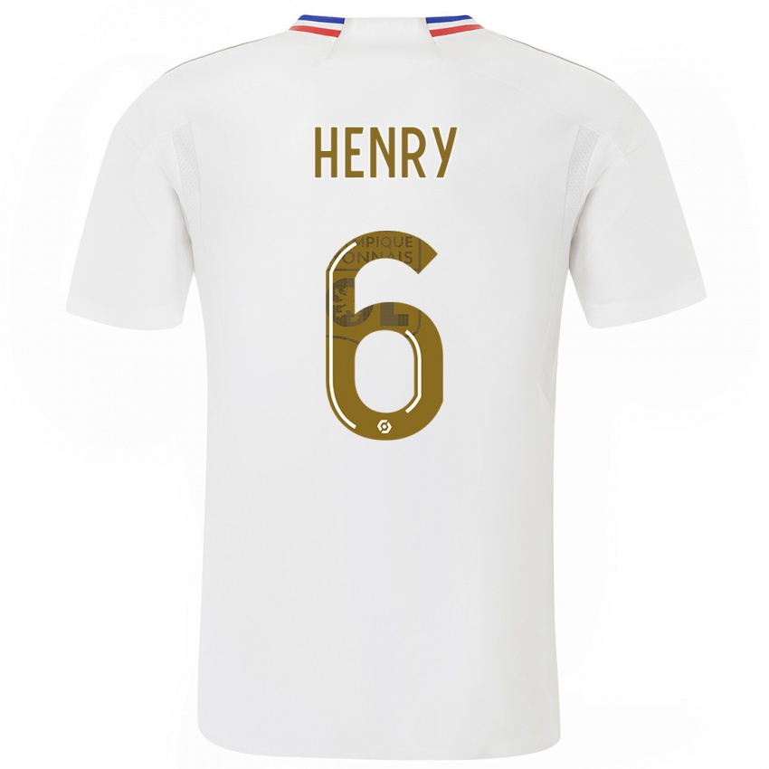 Męski Amandine Henry #6 Biały Domowa Koszulka 2023/24 Koszulki Klubowe