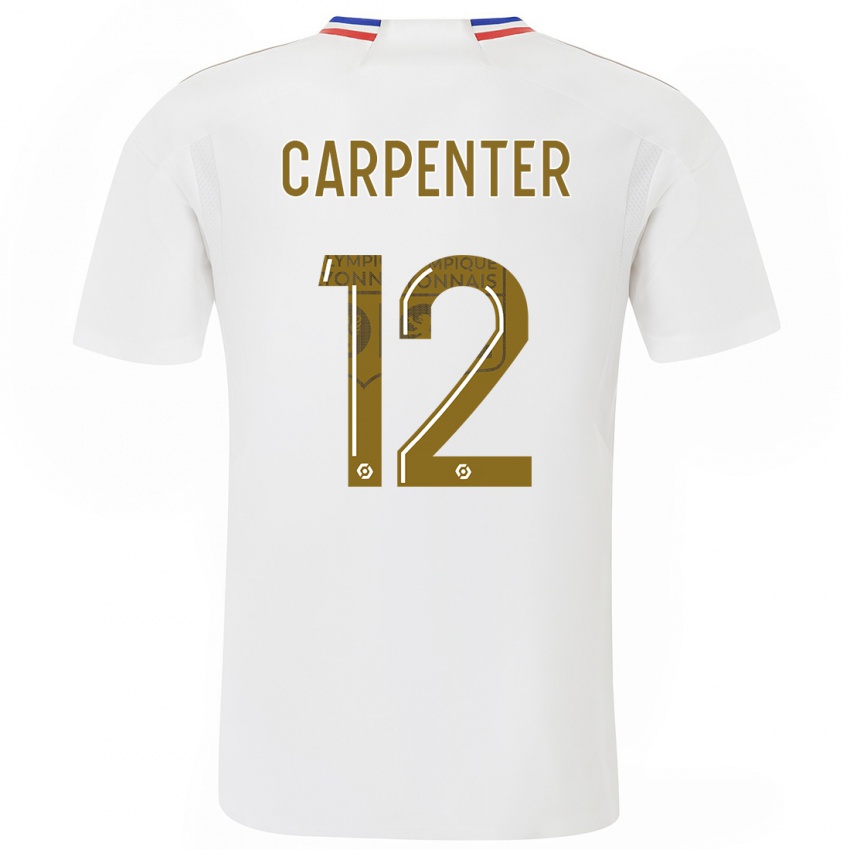Męski Ellie Carpenter #12 Biały Domowa Koszulka 2023/24 Koszulki Klubowe
