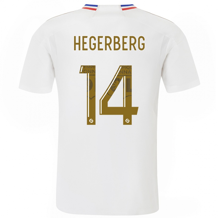 Męski Ada Hegerberg #14 Biały Domowa Koszulka 2023/24 Koszulki Klubowe