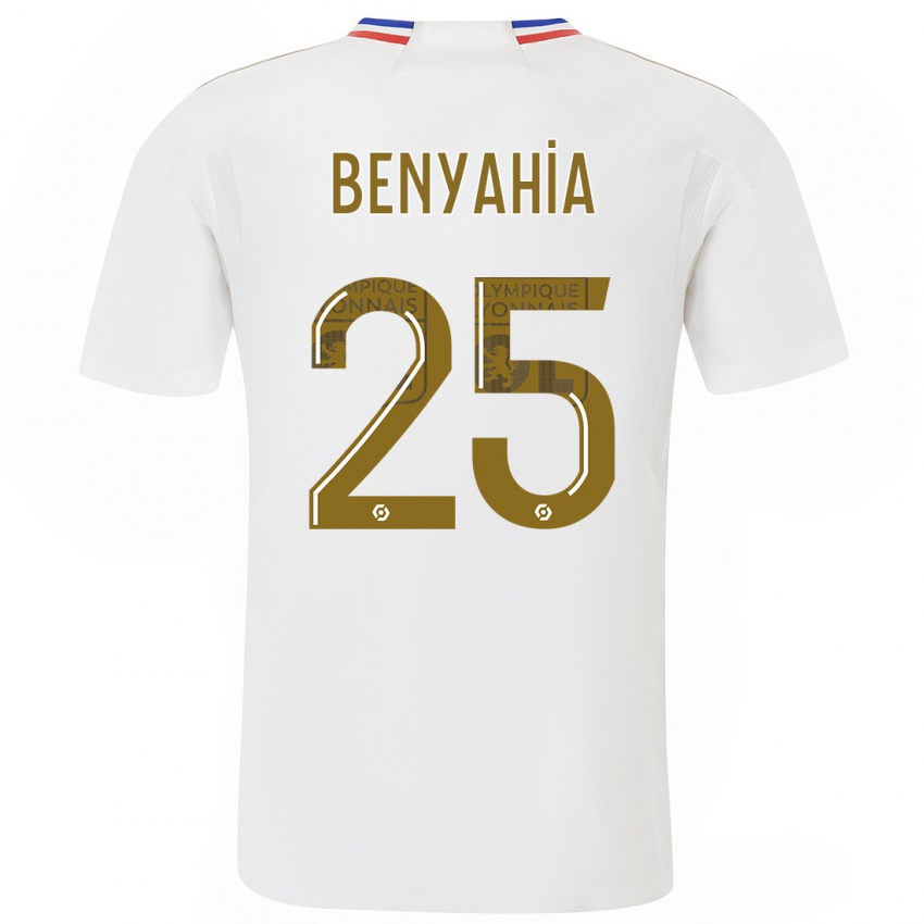 Męski Ines Benyahia #25 Biały Domowa Koszulka 2023/24 Koszulki Klubowe