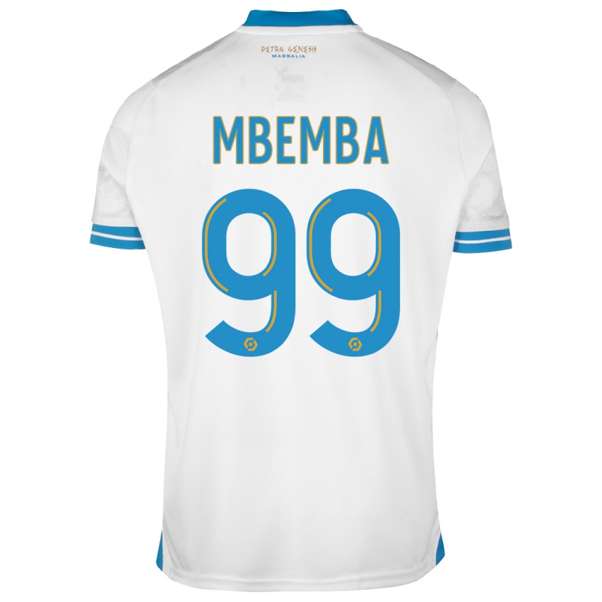 Męski Chancel Mbemba #99 Biały Domowa Koszulka 2023/24 Koszulki Klubowe
