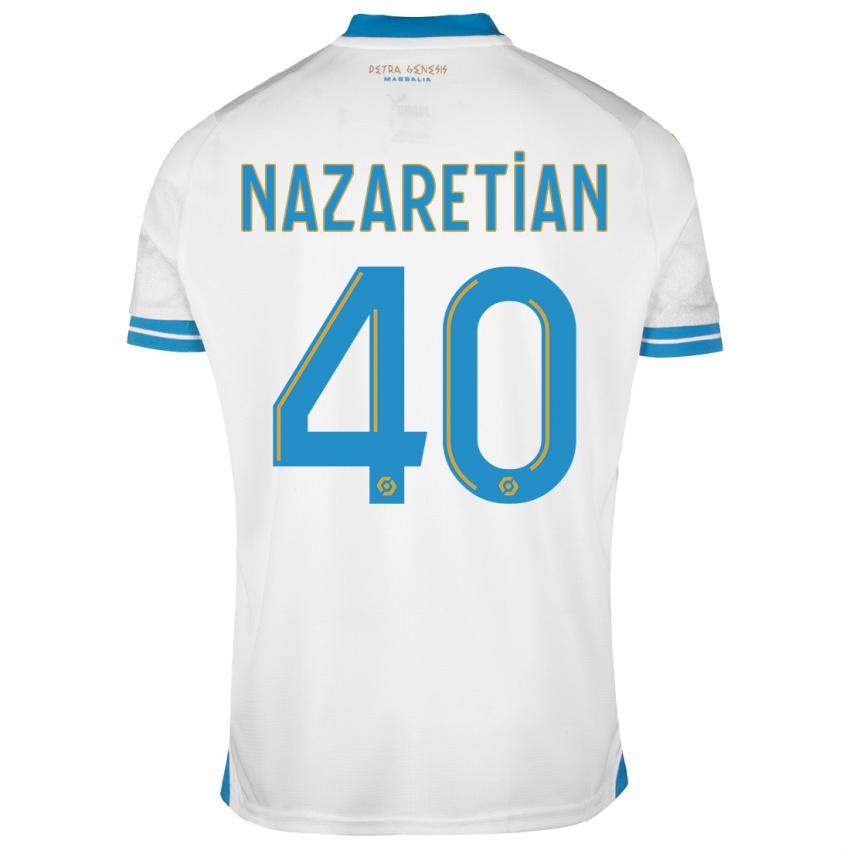 Męski Manuel Nazaretian #40 Biały Domowa Koszulka 2023/24 Koszulki Klubowe