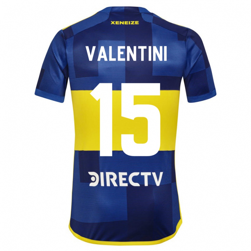 Męski Nicolas Valentini #15 Ciemnoniebieski Żółty Domowa Koszulka 2023/24 Koszulki Klubowe