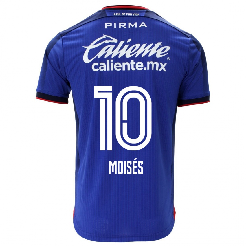 Męski Moisés Vieira #10 Niebieski Domowa Koszulka 2023/24 Koszulki Klubowe