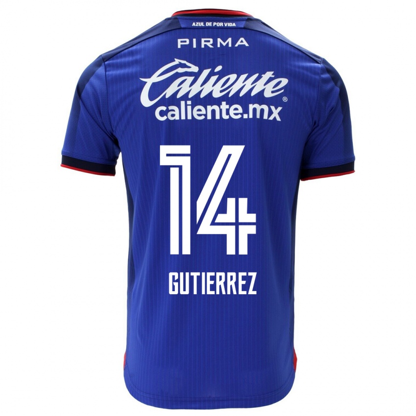 Męski Alexis Gutierrez #14 Niebieski Domowa Koszulka 2023/24 Koszulki Klubowe