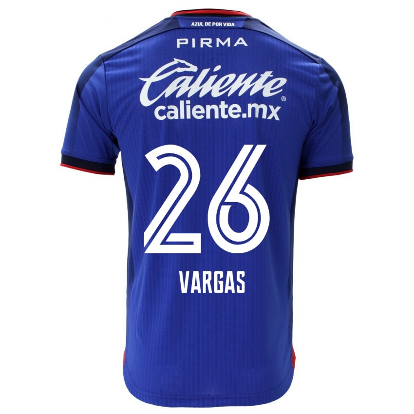 Męski Carlos Vargas #26 Niebieski Domowa Koszulka 2023/24 Koszulki Klubowe