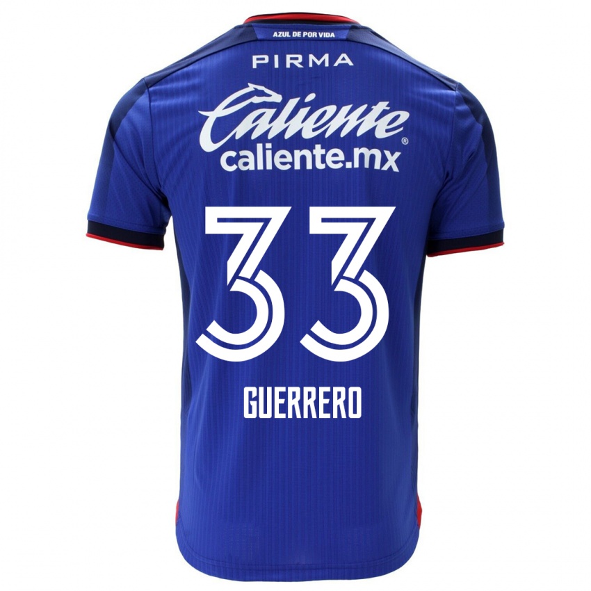 Męski Rafael Guerrero #33 Niebieski Domowa Koszulka 2023/24 Koszulki Klubowe