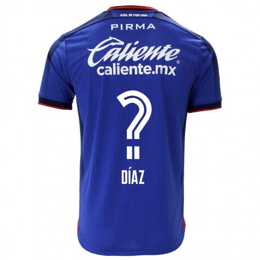 Męski Josué Díaz #0 Niebieski Domowa Koszulka 2023/24 Koszulki Klubowe