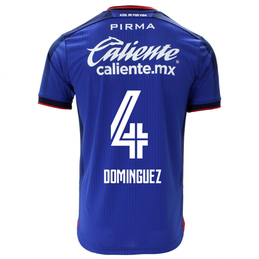 Męski Julio Cesar Dominguez #4 Niebieski Domowa Koszulka 2023/24 Koszulki Klubowe