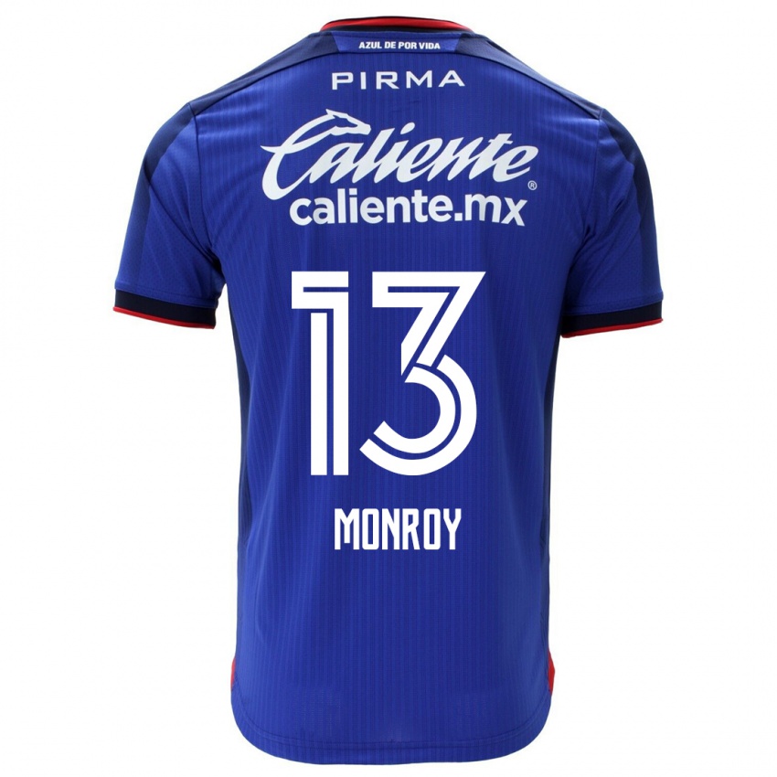 Męski Daniela Monroy #13 Niebieski Domowa Koszulka 2023/24 Koszulki Klubowe
