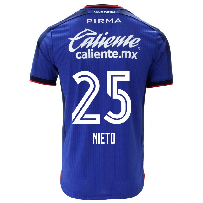 Męski Natsidieli Nieto #25 Niebieski Domowa Koszulka 2023/24 Koszulki Klubowe