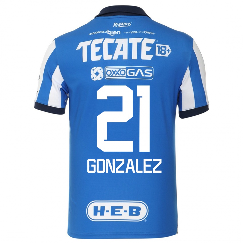 Męski Arturo Gonzalez #21 Niebiesko Biały Domowa Koszulka 2023/24 Koszulki Klubowe