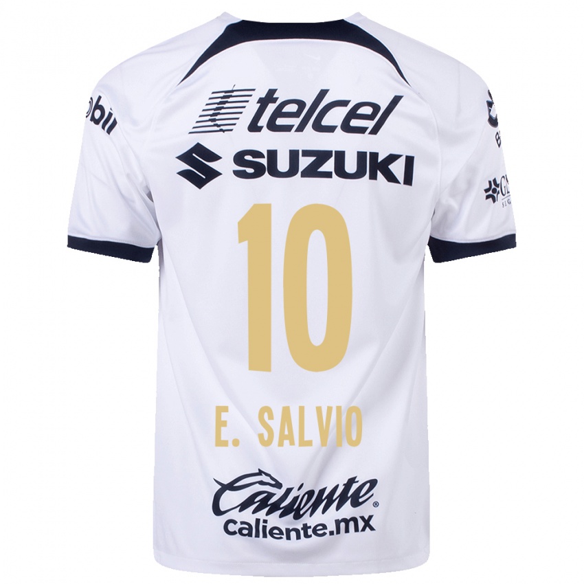 Męski Eduardo Salvio #10 Biały Domowa Koszulka 2023/24 Koszulki Klubowe