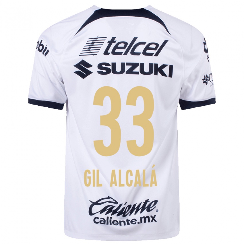 Męski Gil Alcala #33 Biały Domowa Koszulka 2023/24 Koszulki Klubowe
