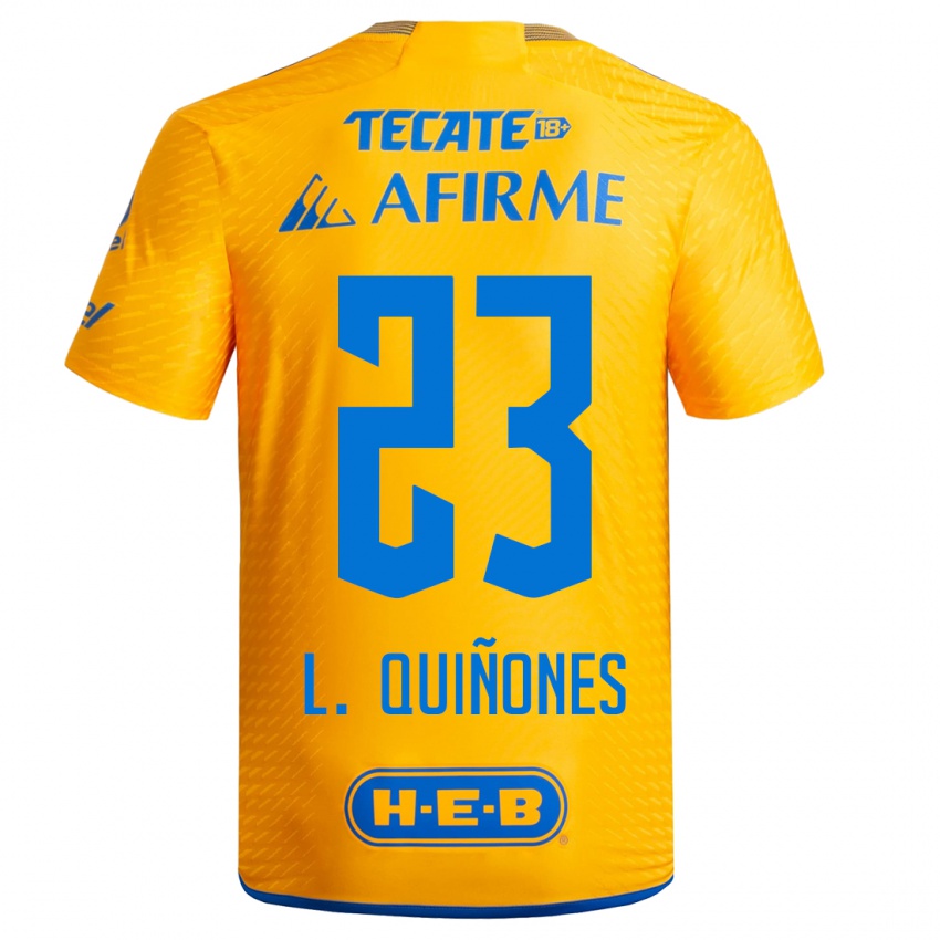 Męski Luis Quinones #23 Żółty Domowa Koszulka 2023/24 Koszulki Klubowe