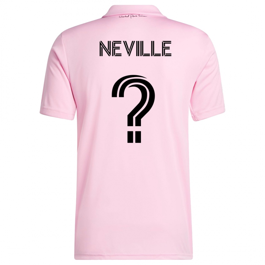 Męski Harvey Neville #0 Różowy Domowa Koszulka 2023/24 Koszulki Klubowe