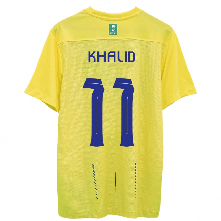 Męski Khalid Al-Ghannam #11 Żółty Domowa Koszulka 2023/24 Koszulki Klubowe