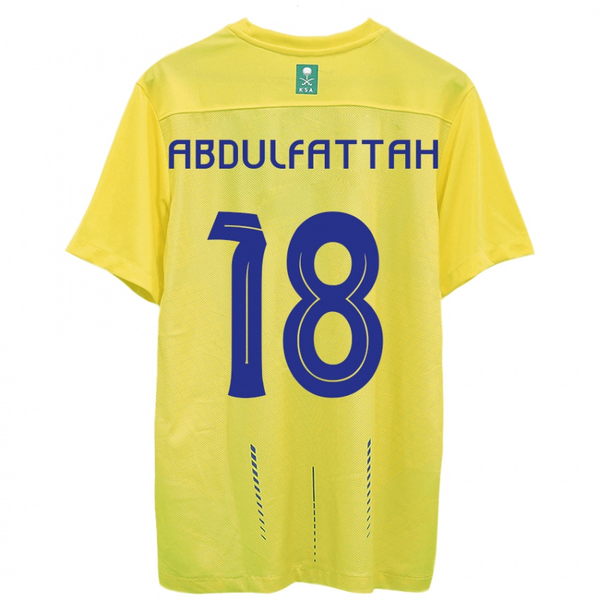 Męski Abdulfattah Adam #18 Żółty Domowa Koszulka 2023/24 Koszulki Klubowe