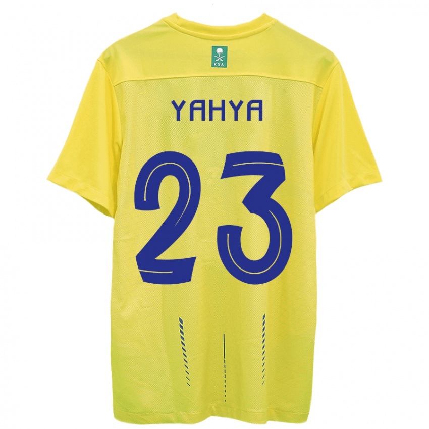 Męski Ayman Yahya #23 Żółty Domowa Koszulka 2023/24 Koszulki Klubowe