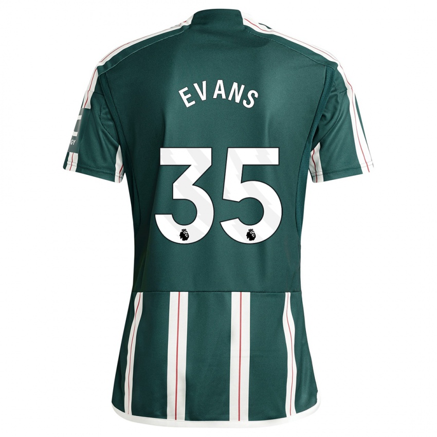 Męski Jonny Evans #35 Ciemnozielony Wyjazdowa Koszulka 2023/24 Koszulki Klubowe