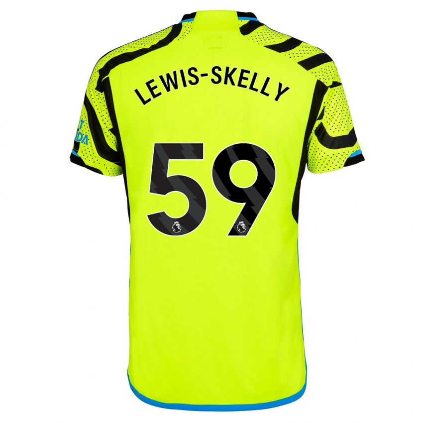 Męski Myles Lewis-Skelly #59 Żółty Wyjazdowa Koszulka 2023/24 Koszulki Klubowe
