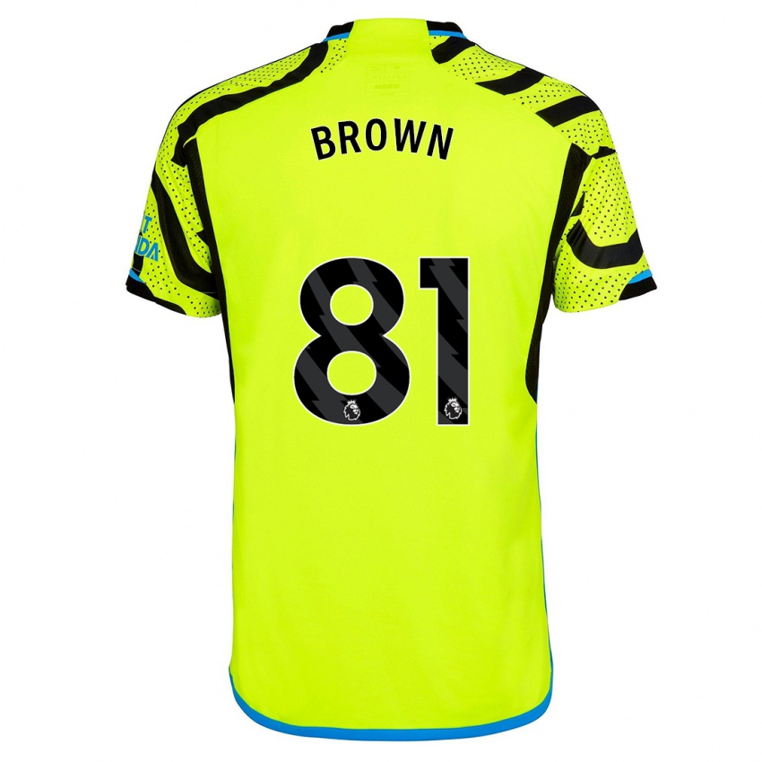 Męski Luis Brown #81 Żółty Wyjazdowa Koszulka 2023/24 Koszulki Klubowe