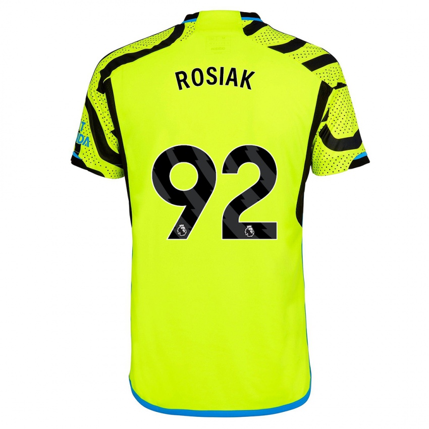 Męski Michal Rosiak #92 Żółty Wyjazdowa Koszulka 2023/24 Koszulki Klubowe