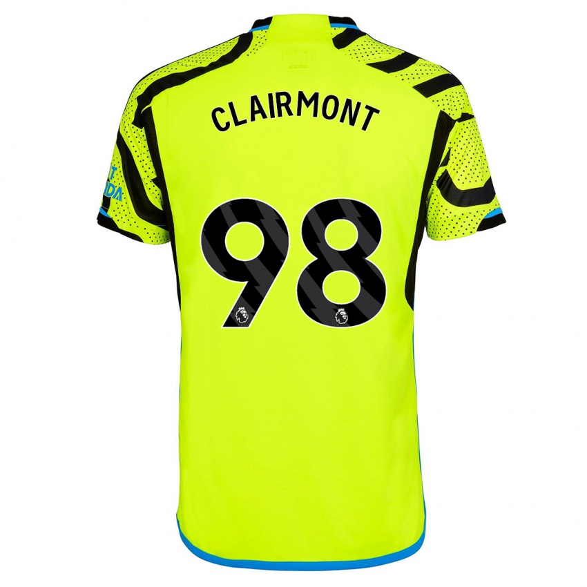 Męski Reece Clairmont #98 Żółty Wyjazdowa Koszulka 2023/24 Koszulki Klubowe