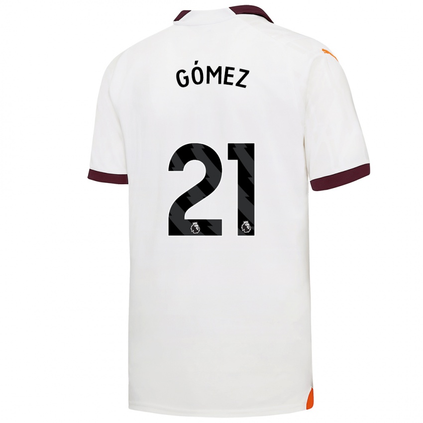 Męski Sergio Gómez #21 Biały Wyjazdowa Koszulka 2023/24 Koszulki Klubowe