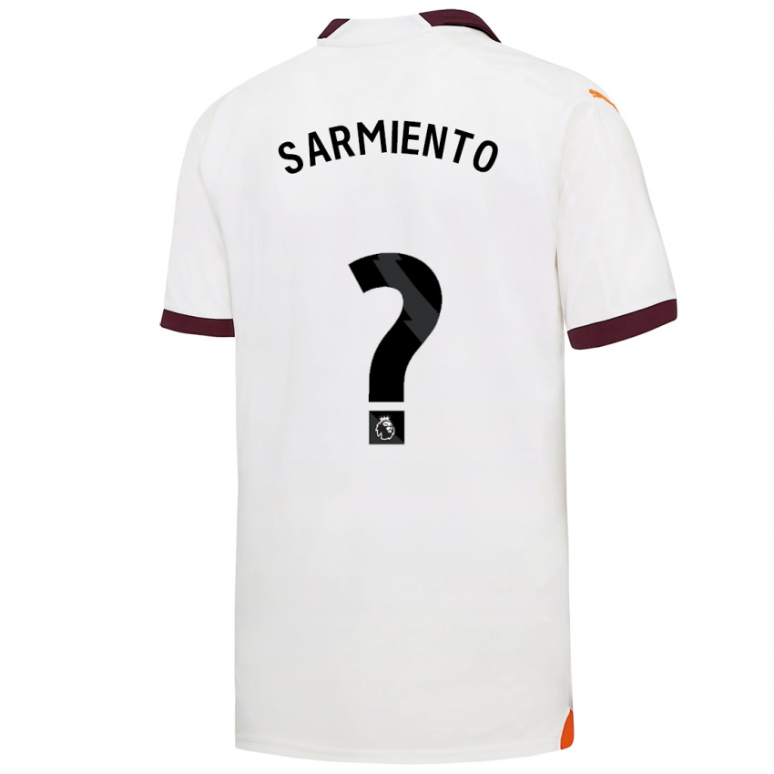 Męski Darío Sarmiento #0 Biały Wyjazdowa Koszulka 2023/24 Koszulki Klubowe